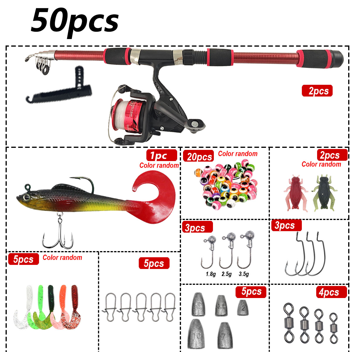 Portable Telescopic Fishing Ro - Baitcasting Reel recensione e prezzo