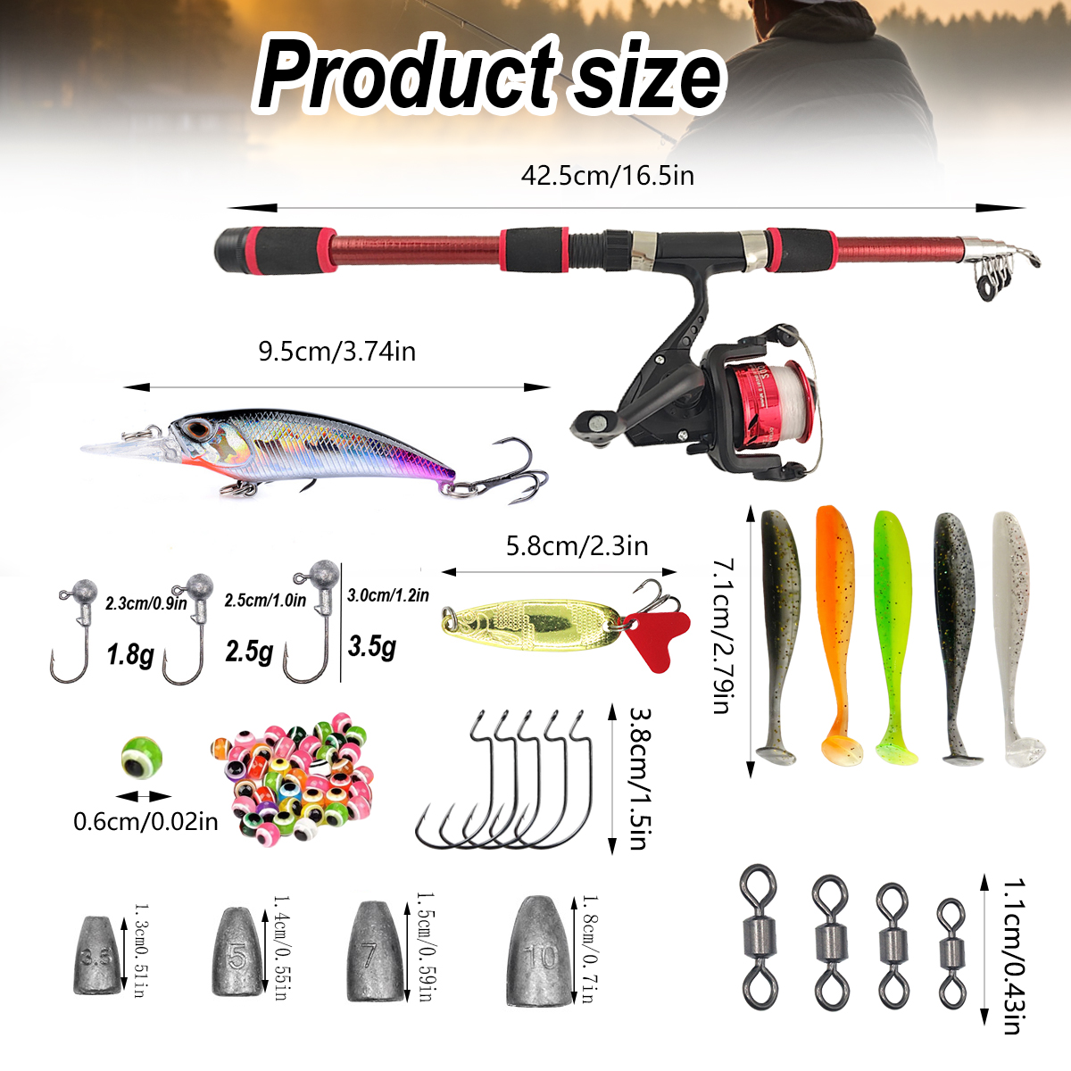 46Pcs Telescopic Fishing Rod R - Baitcasting Reel recensione e prezzo