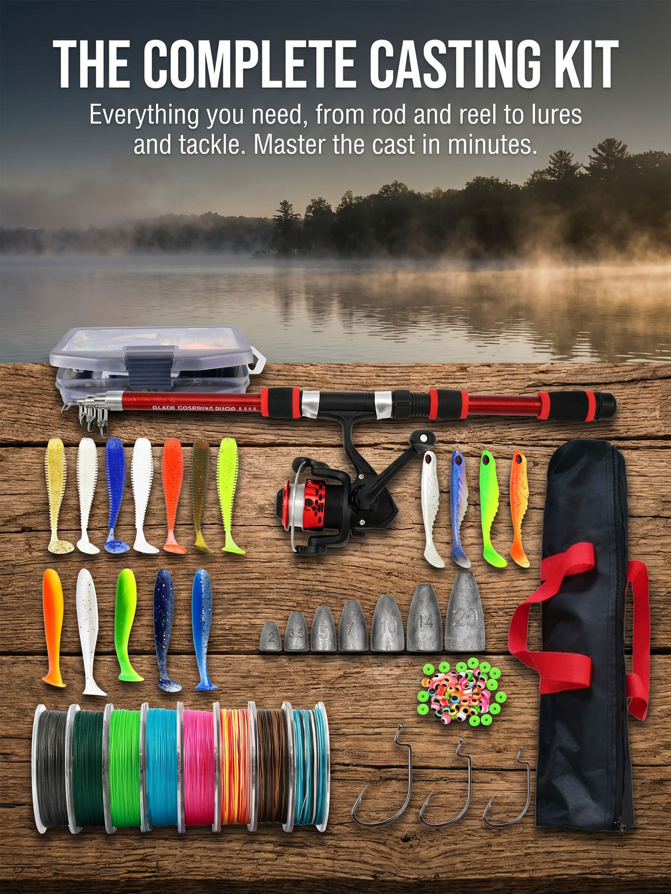 Fishing Rod Reel Combos Collap - Reel Bag recensione e prezzo