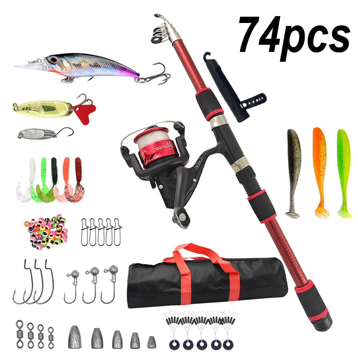 Fishing Pole Set Full Kits Wit - Baitcasting Reel recensione e prezzo