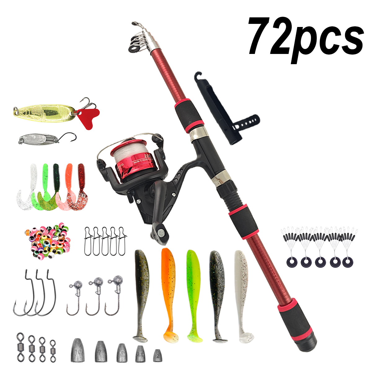 Fishing Pole Set Full Kits Wit - Baitcasting Reel recensione e prezzo