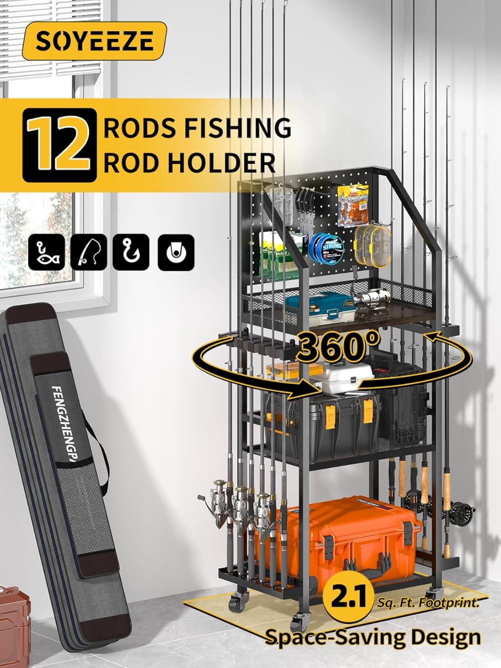 Fishing Rod Holder for Garage, - Fly Reel recensione e prezzo